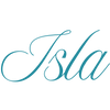 Teal cursive text spelling 'Isla' on a white background